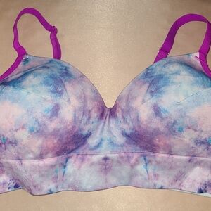 No Boundaries Purple and Blue Tie-Dye Bra
